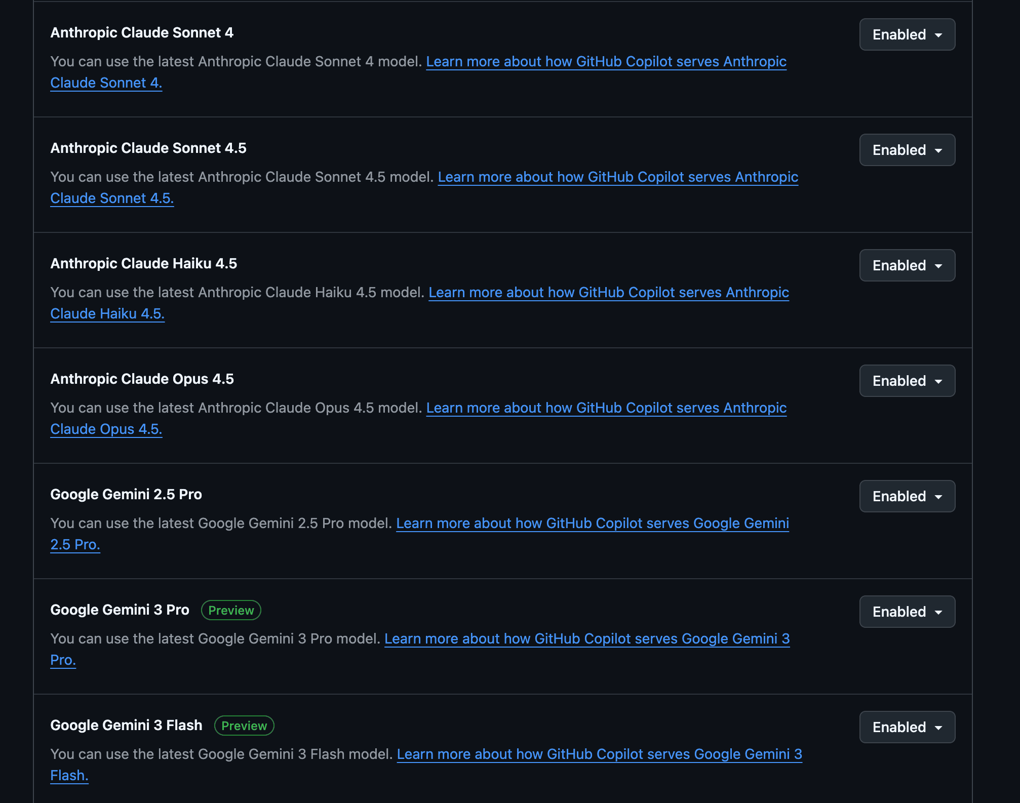 GitHub Copilot Settings