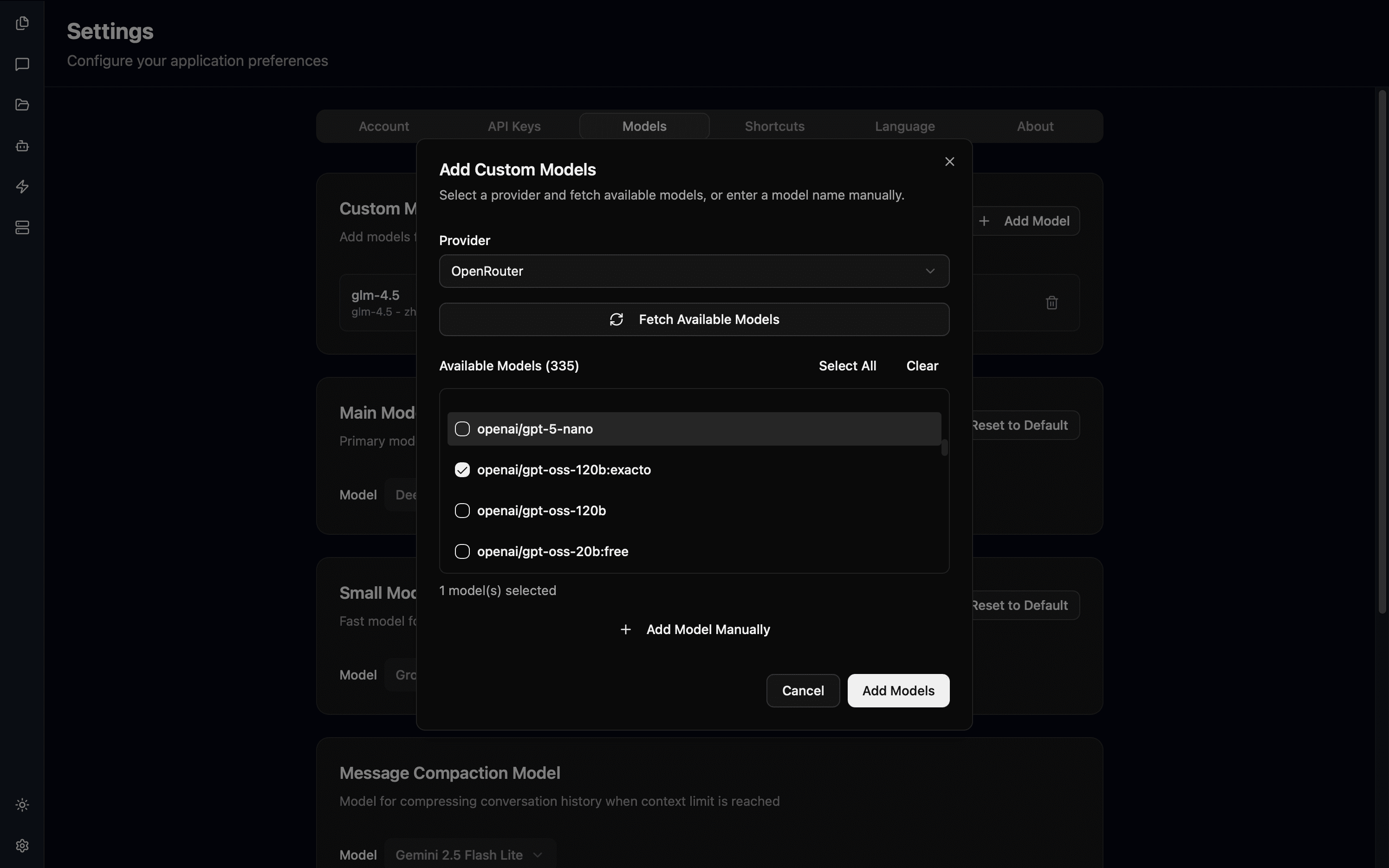 TalkCody Custom Models